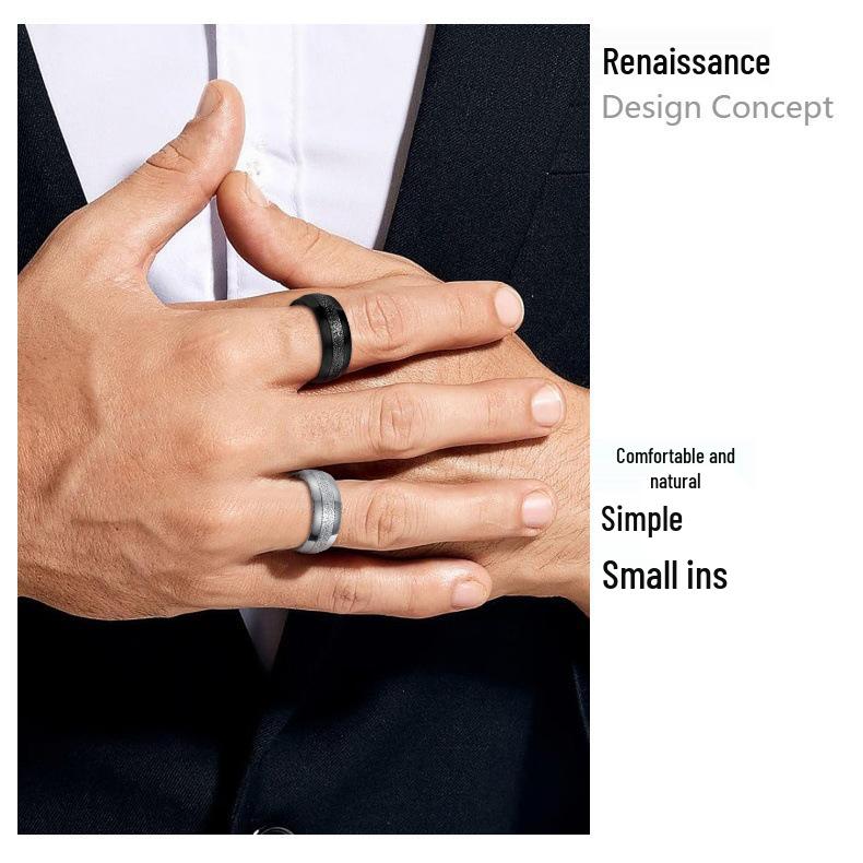 Modisches Titanium-Edelstahl-Ringset für Herren - Mehrere Stile und personalisiertes Design