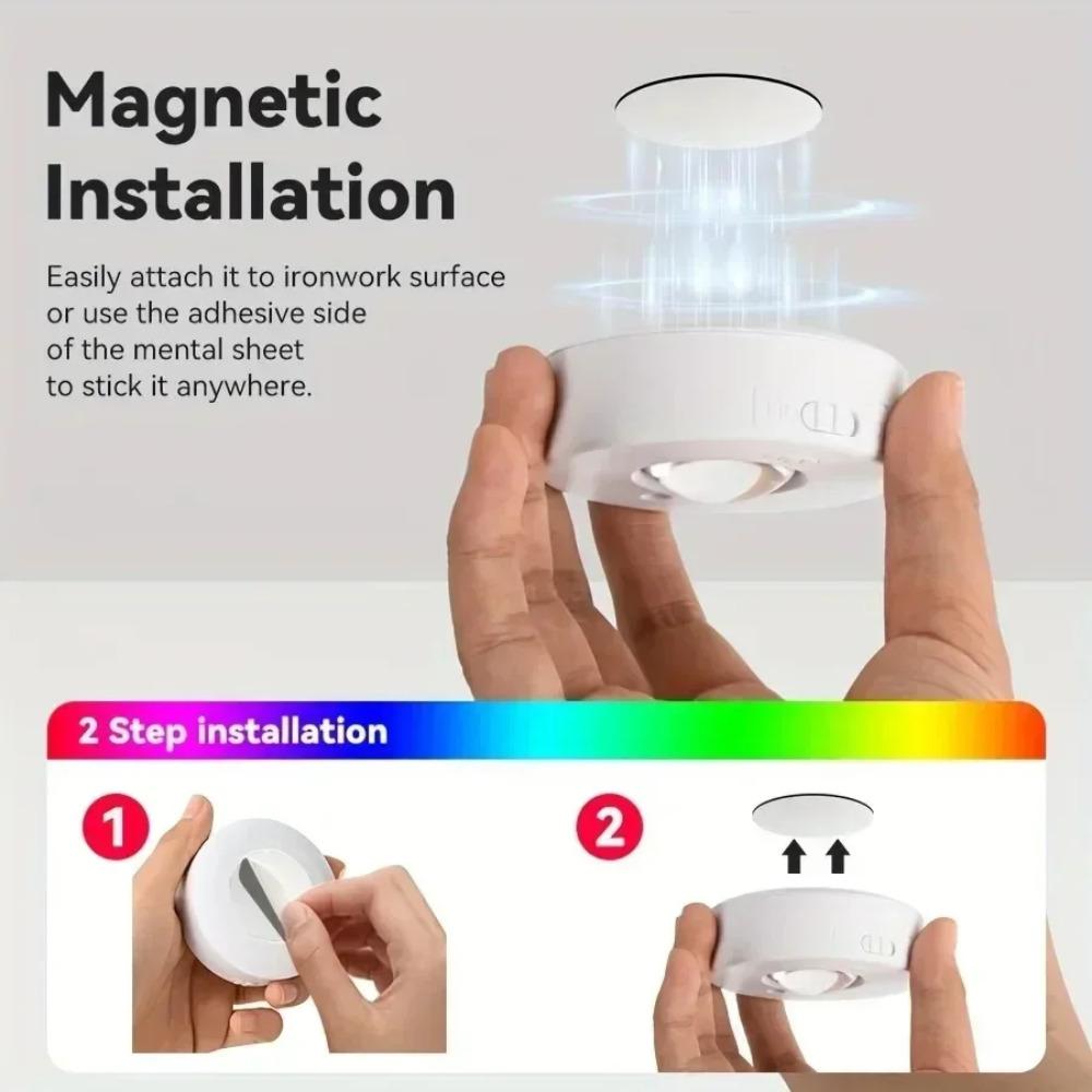 LED nočné svetlo RGB 12-farebné bezdrôtové skrinkové svietidlo Typ-C nabíjateľné diaľkové ovládanie pre osvetlenie izbovej kuchynskej skrinky