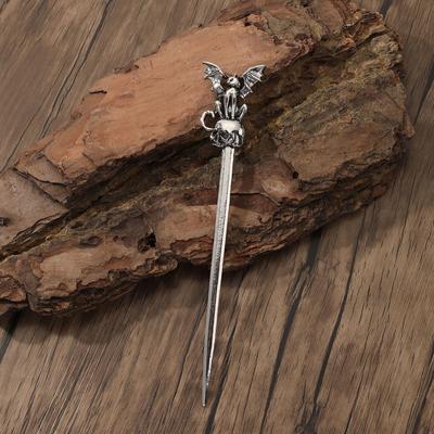 Retro Wikinger Hexe Schädel & Schwarze Katze Schwert Haarnadel - Norwegischer Stil Party Schmuck