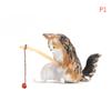 1Pc Fishing Cat Ornaments Aquarium Decor Fish Landscaping Cartoon Fishing Cat Statue Mini Resin Figurine Home Decoration