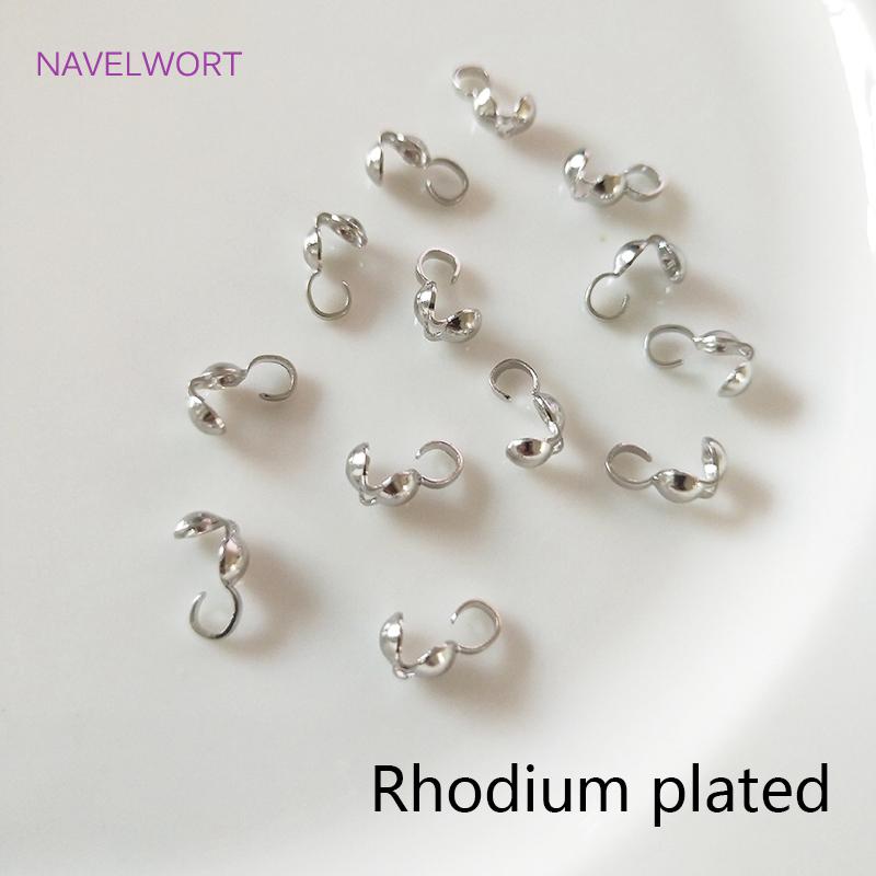 Jewellery Making Supplies Findings Thickened 14k/18k Real Gold Plating 4MM Double-Cup Bead Tip Crimp Cover for DIY