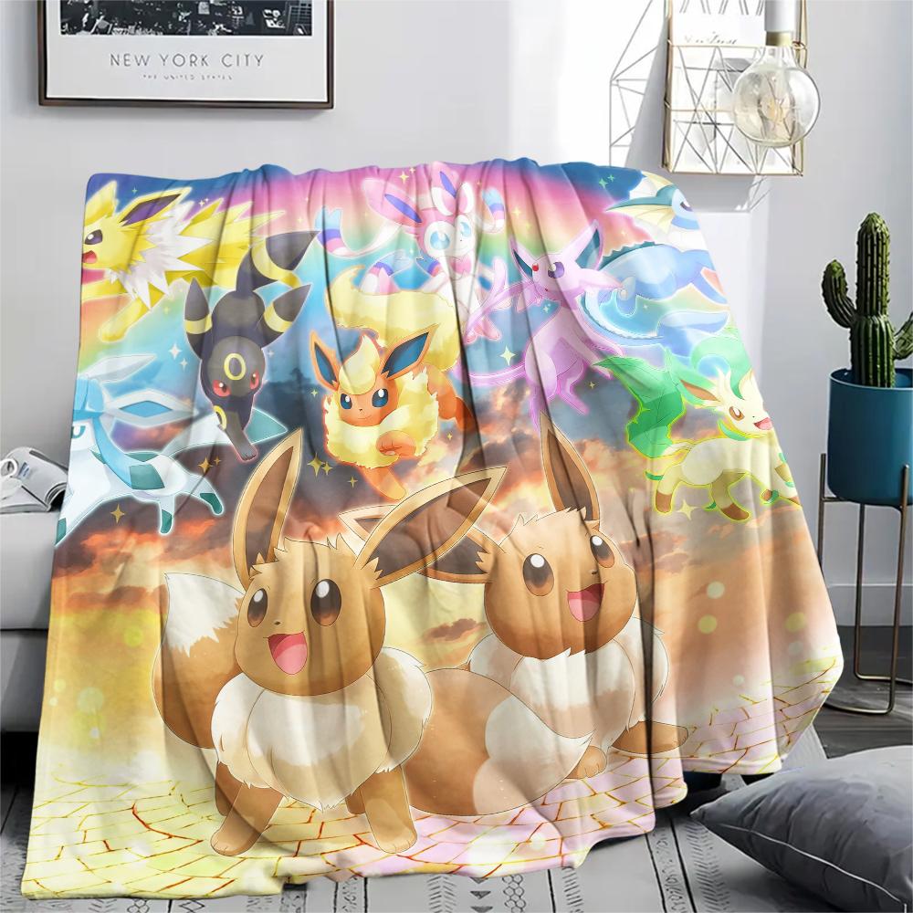 

Pokémon Eevee pattern Flannel Blanket, High quality Comfortable for All Seasons, Home Decor, Warmth and Comfort, Perfect for Gifts. 80cm x 120cm