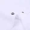Men's Stand Up Collar Shirt Classic Round Neck Slim Fit Vertical Collar Long Sleeved White Shirt