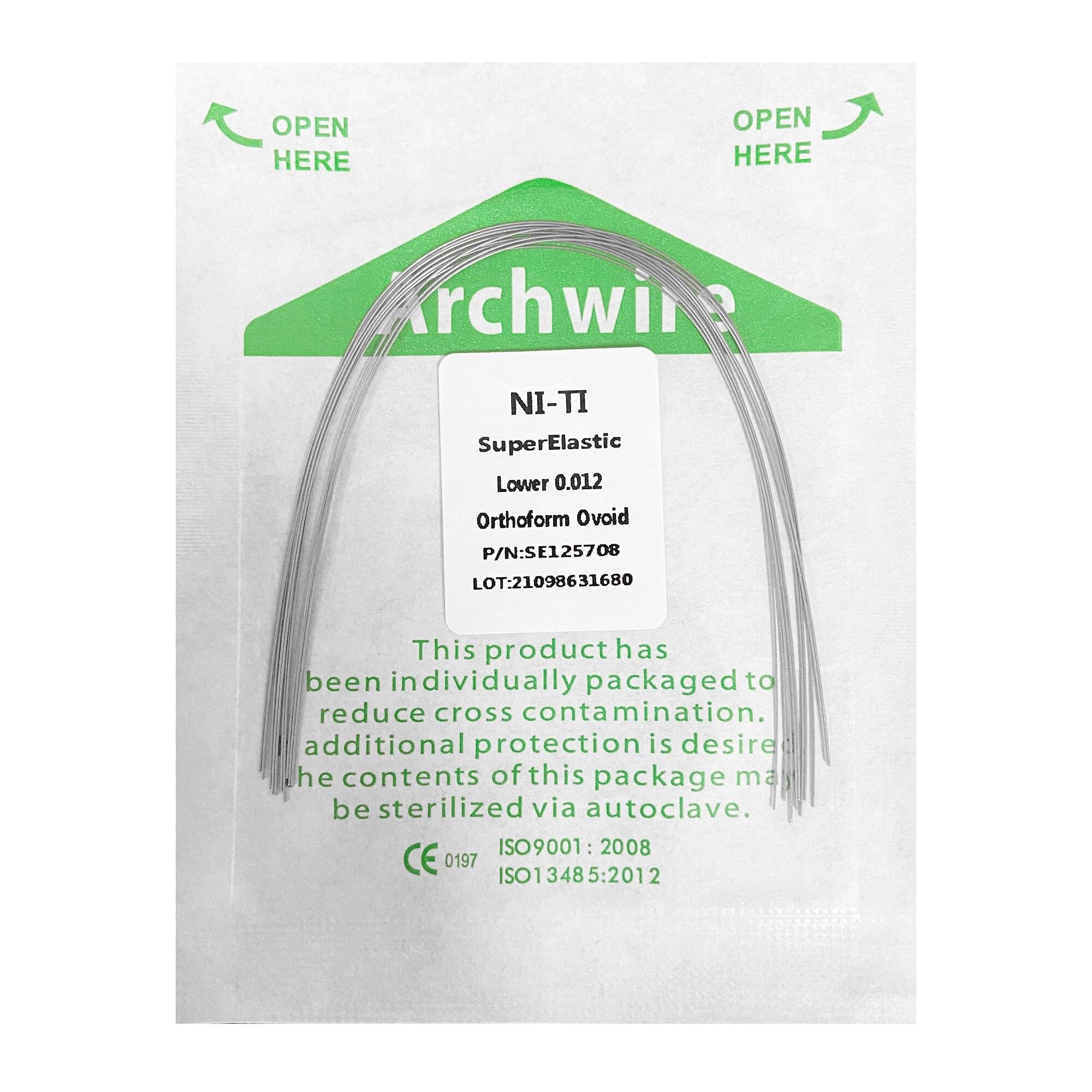 

10 шт./упак. ортодонтические стоматологические суперэластичные овоидные нити круглые/прямоугольные арочные проволоки стоматологические нити арочные проволоки Ovoid 012 Lower