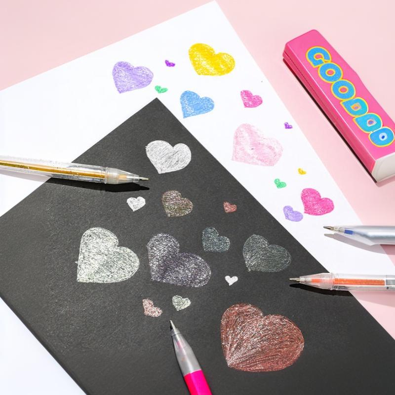 Flash Gel Pen Set Metallic Glitter Ink 1.0mm Smooth Tip 8/12/36 Colors Perfect for School Student Note Taking Writing