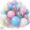 12-inch 50pcs Latex Bow, Polka Dots, Macaron Color Set, Suitable for Birthdays, Baby Shower Party Decorations