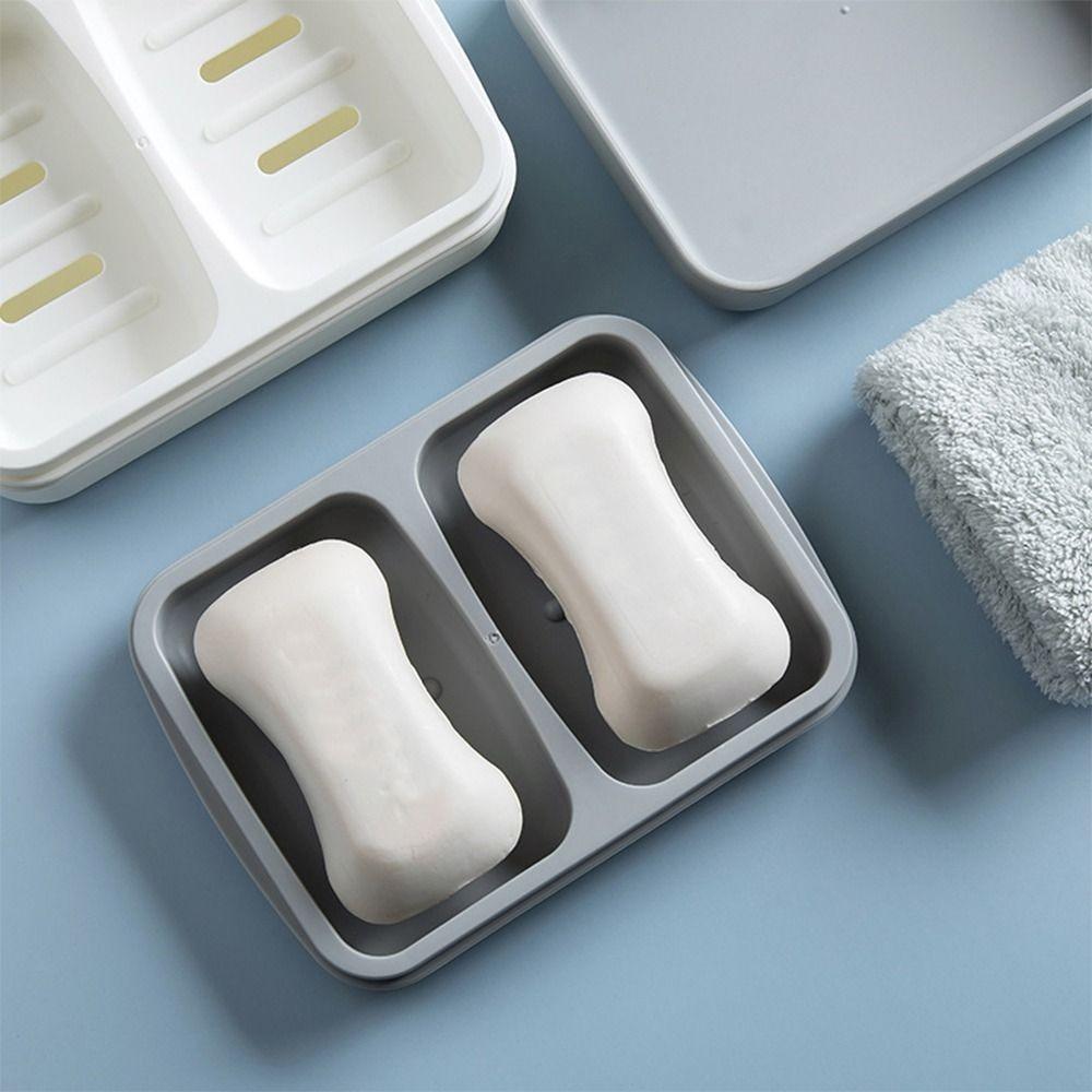 

2 шт. Прямоугольные мыльницы для ванной комнаты 2 цвета Держатель для кускового мыла Легкая в использовании мыльница Ванная комната серый