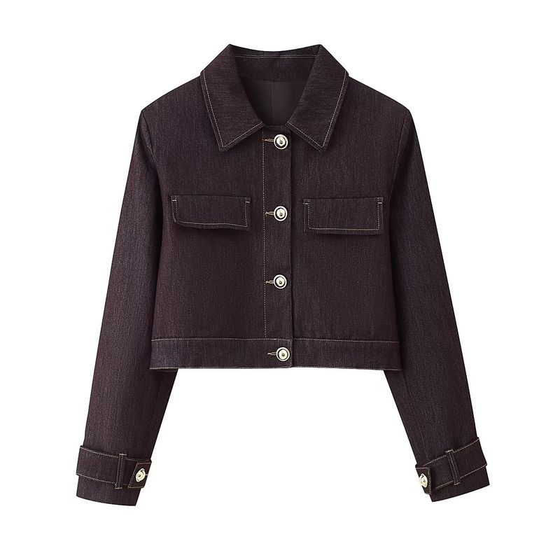 Kaslead New Women Clothes Western Style Contrast Color Inspection Line Short Coat Bootcut Trousers 1478390 1478290