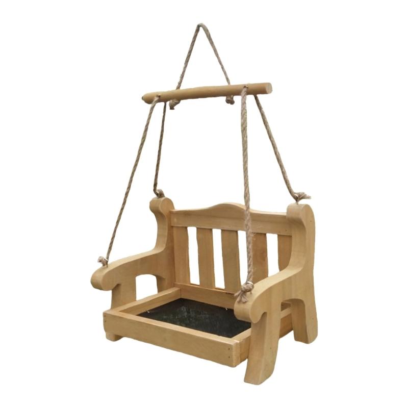 Fashion Wood Hanging Pet Feeders Outdoor Wood Bird Feeders Automatic Pet Feeding for Comfortable Feeding Experience