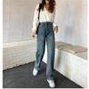 Winter Thick Warm Fleece Straight Jean Pants Vintage Jeans Woman's High Waist 2022 Blue Wide Leg Denim Trouser Baggy Casual