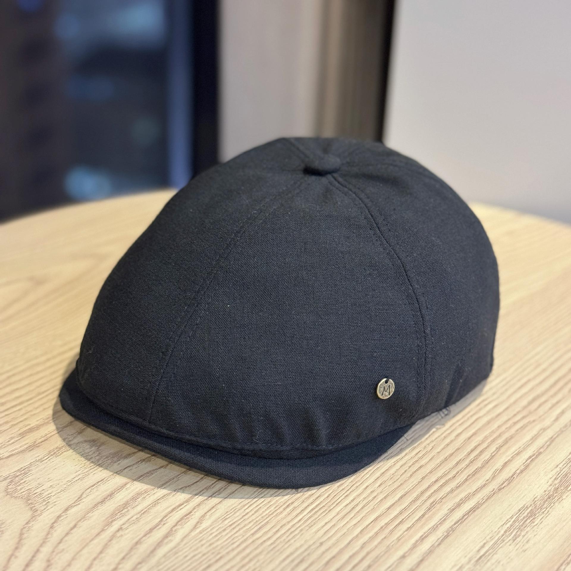

Korean-style cotton cap, simple solid color versatile newsboy hat, spring-summer vintage temperament duckbill cap, artist hat for women Adult54-60Adjustable чёрный