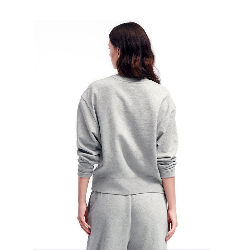 CK/Calvin Klein Jennie Collection Brand Logo Crew Neck Oversized Sweatshirt Women Tops Coconut-Grey 40332WD-P7A