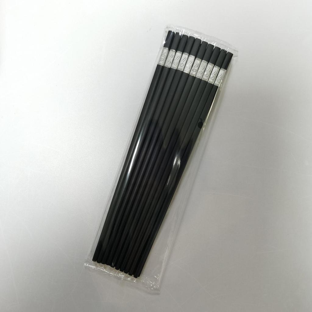 Jin Fu Black Alloy Non-slip Chopsticks for Home and Restaurant Use