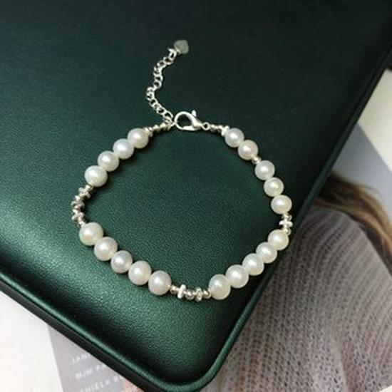 Girls  Freshwater Pearl Concentric Buckle Bracelet with OT Extension Chain - Multiple Styles Jewelry Gift