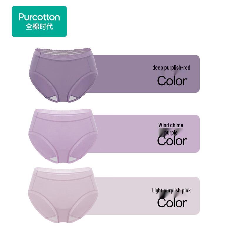 

PurCotton Women s Lace Mid-Waist Briefs 3-Pack M