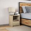 Nightstand with LED Lights Sonoma Oak Wood Based Material