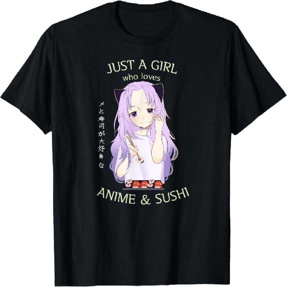 

Аниме Смешная Новинка Просто Девушка, Которая Любит Аниме и Суши Женская Футболка XXXXXL чёрный