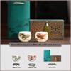 Mutton Fat Jade Porcelain Dragon & Phoenix Teacups