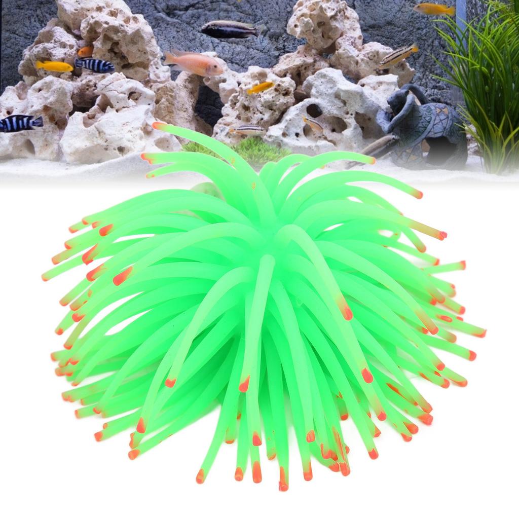 Simulation Luminous Coral Safe Beautiful Durable Coral Decoration for Fish TanksGreen
