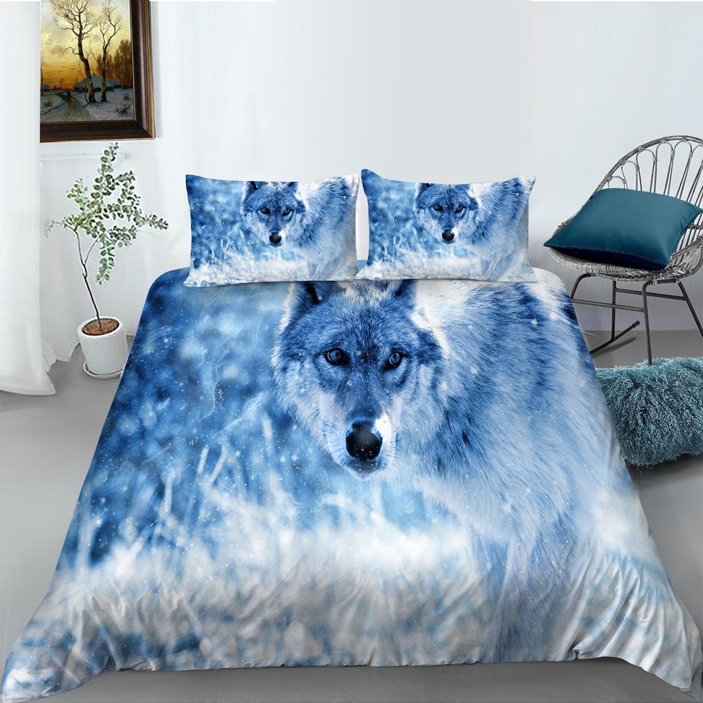 Wolf Series Polyester Bedding Two Or Three-Piece 3D Digital Printing