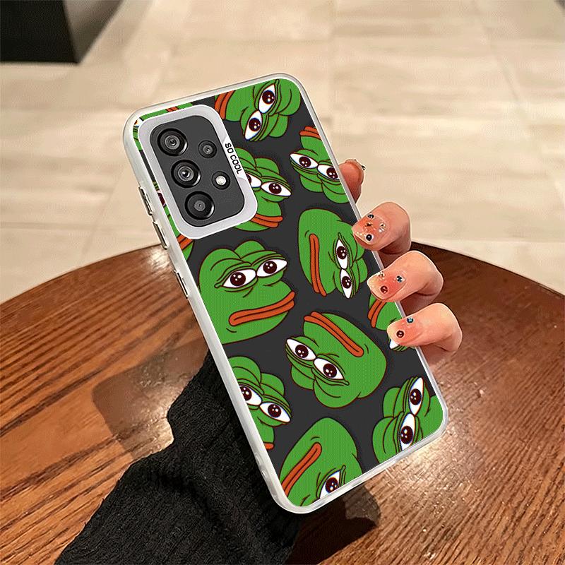 Funny Sad Forg P-Pepe Meme Soft Phone Case for Samsung A17 A16 A15 A14 A13 A57 A56 A55 A54 A53 A37 A36 A35 A34 A33 A26 A25 A24 A