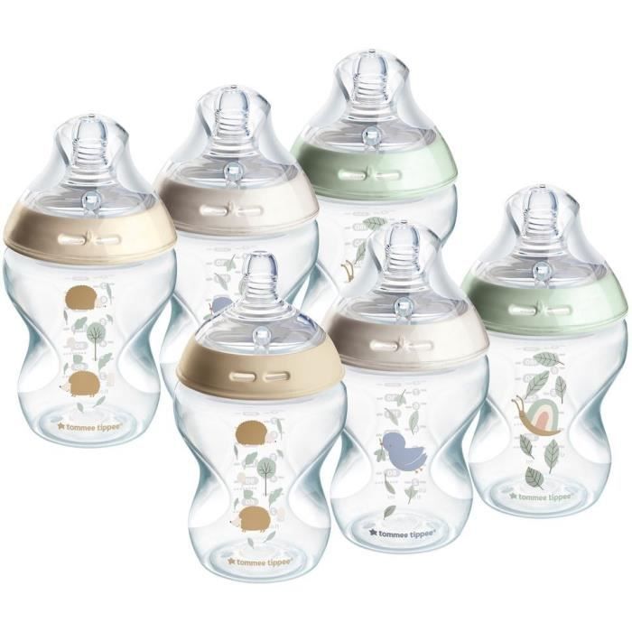 TOMMEE TIPPEE - Lot De 6 Biberons Closer To Nature - 260ml - Multicolore