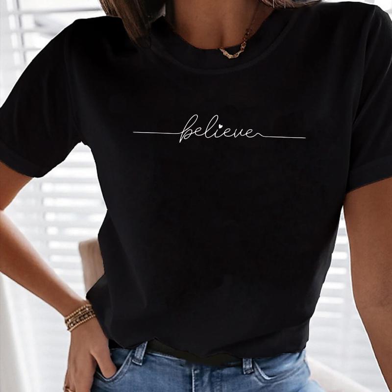 

Classic Design & Versatile Women s Simple T-Shirt, Fit for Casual S