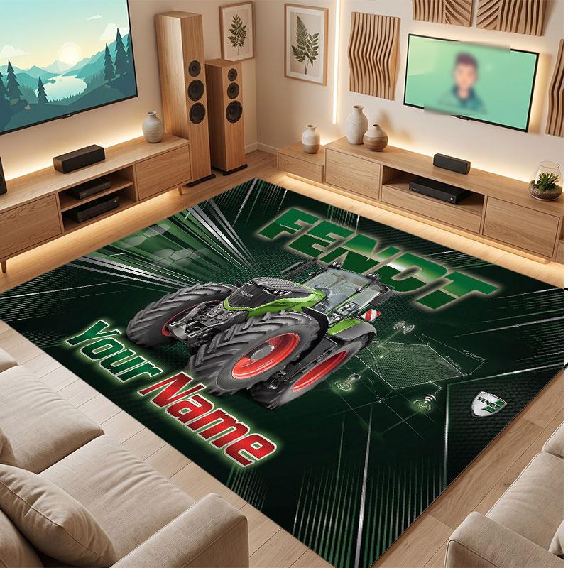 Tappeto in Cristallo Vellutato Personalizzato Fendt, Tappeto Morbido Antiscivolo con Testo Nome Personalizzato per Soggiorno Camera da Letto
