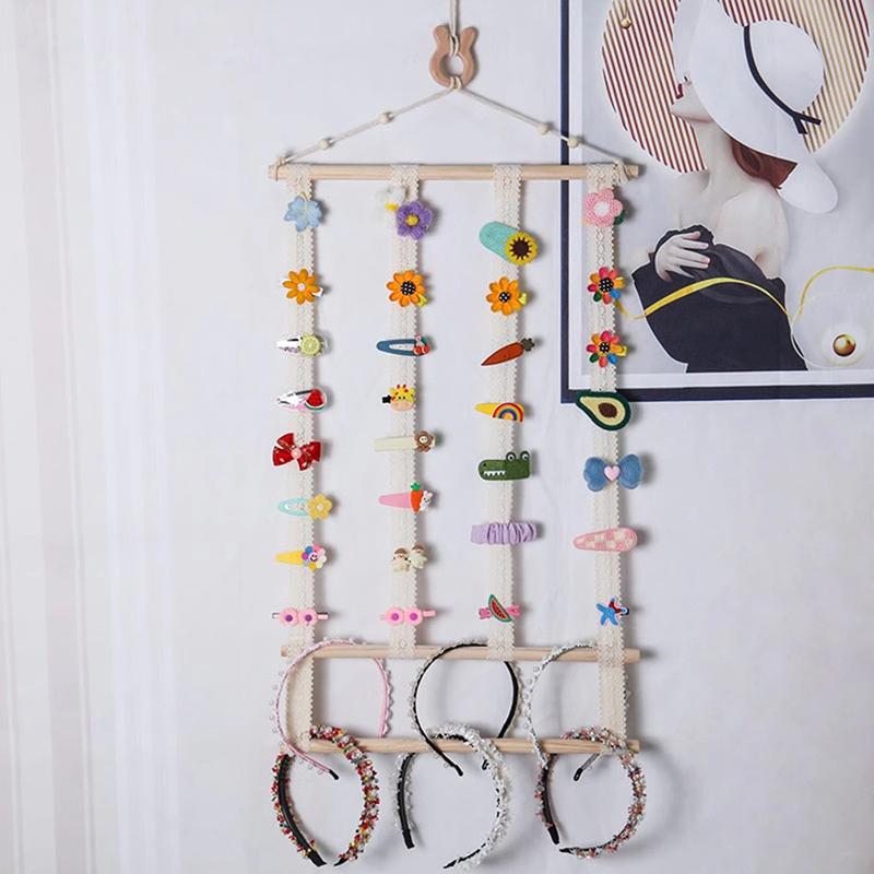 Hairpin Storage Girl Hair Accessories Headband Headdress Hairpin Wall Hanging Bathroom Wall Clip Display Rack