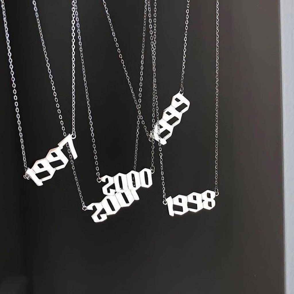 Unique Date Pendant Clavicle Chain Couple Friend Choker Hip Hop Jewelry Birthday