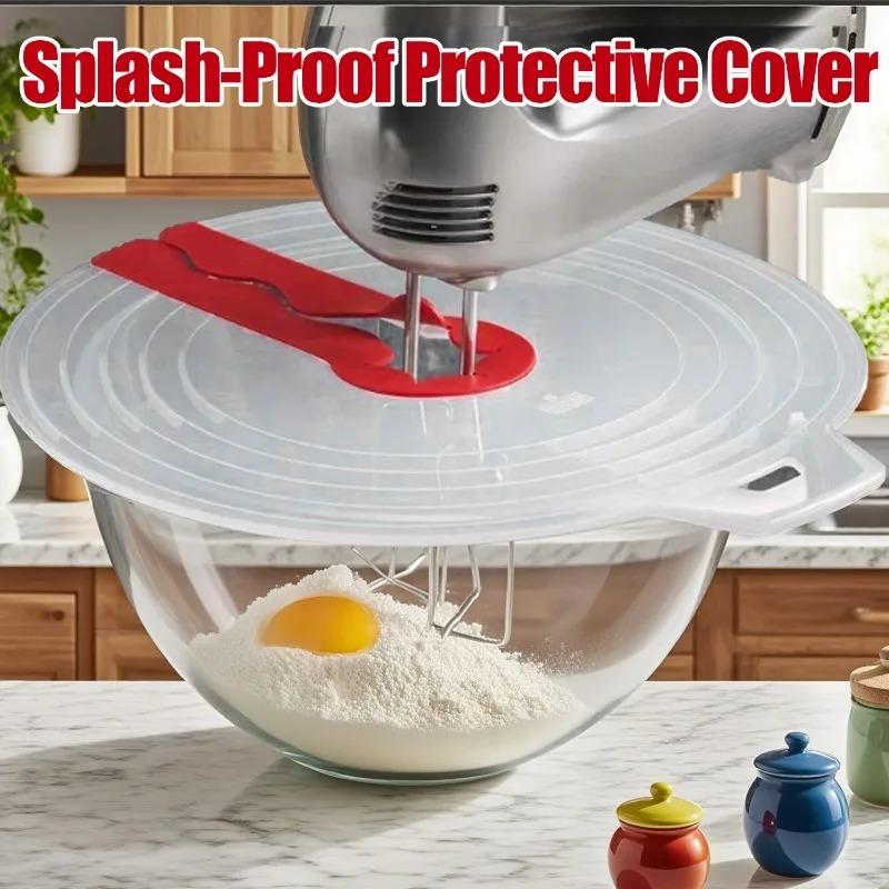 Mixer Splatter Guard Anti-Splash Silicone Lid for Eggs Reusable Cooking Supplies for Kitchen Cream Frothing Pans Baking Supplies