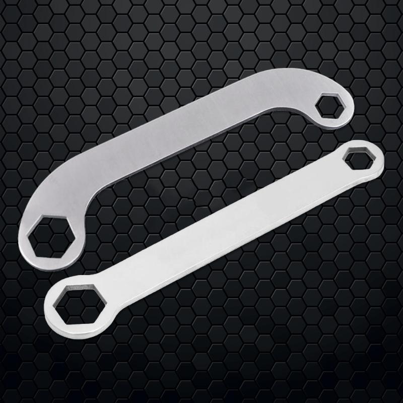 10mm 15mm Caliber Hex Wrench Bike Repair Wrenches Titanium Alloy Hand Tool Length 5.08in Straight / Curved