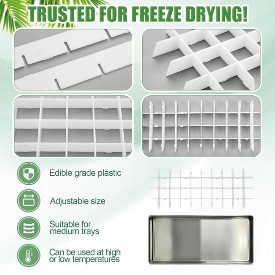 Freeze Dryer Tray Dividers Set for Harvest Right Silicone Non-Stick Adjustable Tray Dividers High/Low Temp Resistant Candy Tray Accessories