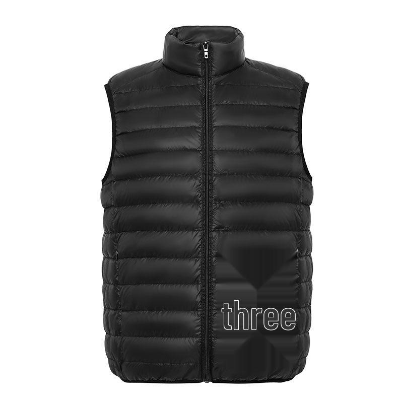 Herren 90% Daunen Stehkragen Weste - Leichte Weiße Entendaunen in Übergrößen