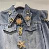 Europese Lente 2026: Elegante Off-Shoulder Hoge Taille Denim Damesjas
