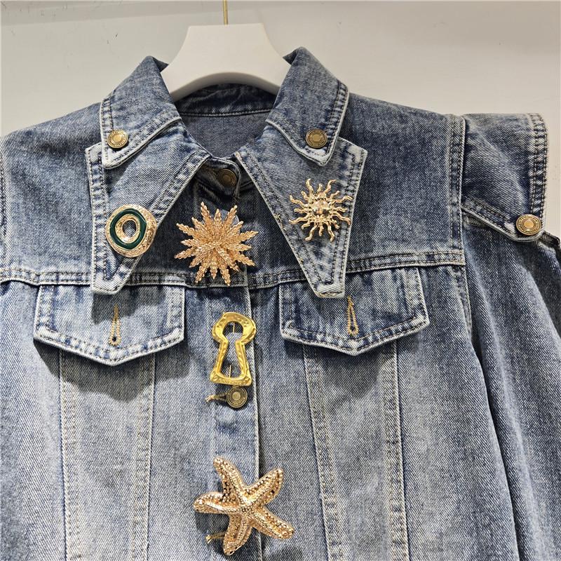 Europese Lente 2026: Elegante Off-Shoulder Hoge Taille Denim Damesjas