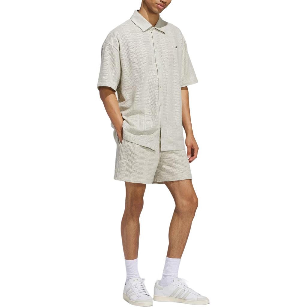 Adidas Originals KNIT Sports Shorts Unisex Light Sesame Gray/Wonder White JP0654