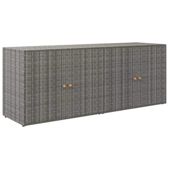 VidaXL Armoire de rangement jardin Gris 198x55,5x80 cm Résine tressée 319871