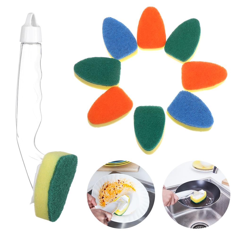 

Handle Refillable Dish Scrubber Pads Cleaning Brushs Replaceable Sponges Sponge Brush Liquid Handle