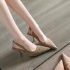 French bag head high-heeled sandals women's 2025 spring and summer new suede light mouth stiletto temperament with skirt stiletto sandals