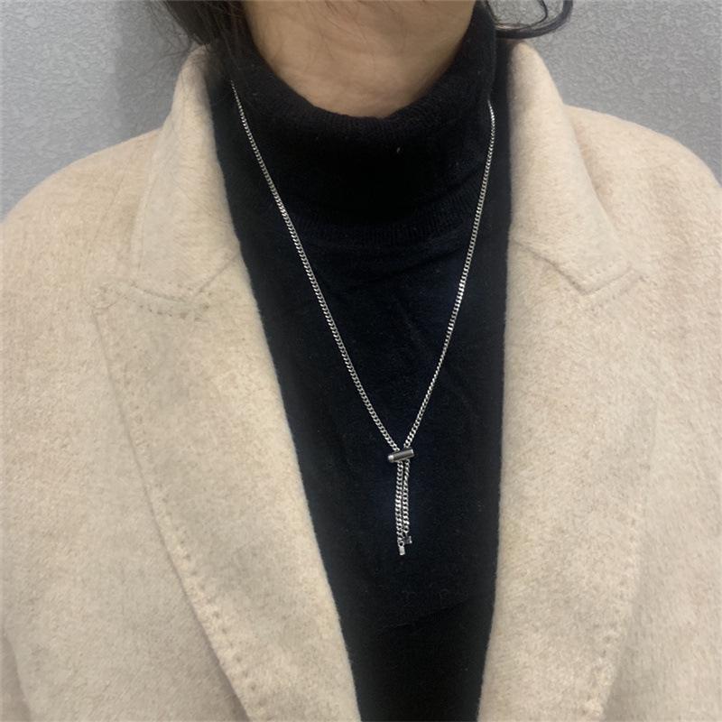 

Европейская и американская подвеска-пуля: Панк Хип-Хоп Женская Цепочка-Кисточка для Свитера из Титановой Стали