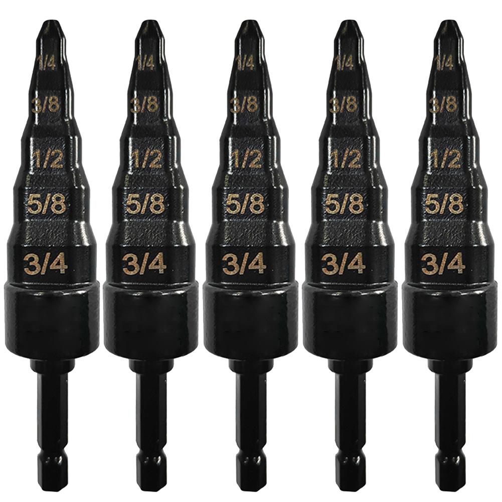 5 In 1 Air Conditioner Copper Pipe Expander Swaging Drill Bit Set Swage Tube Expander Soft Copper Tubing Tools or HVAC Repair