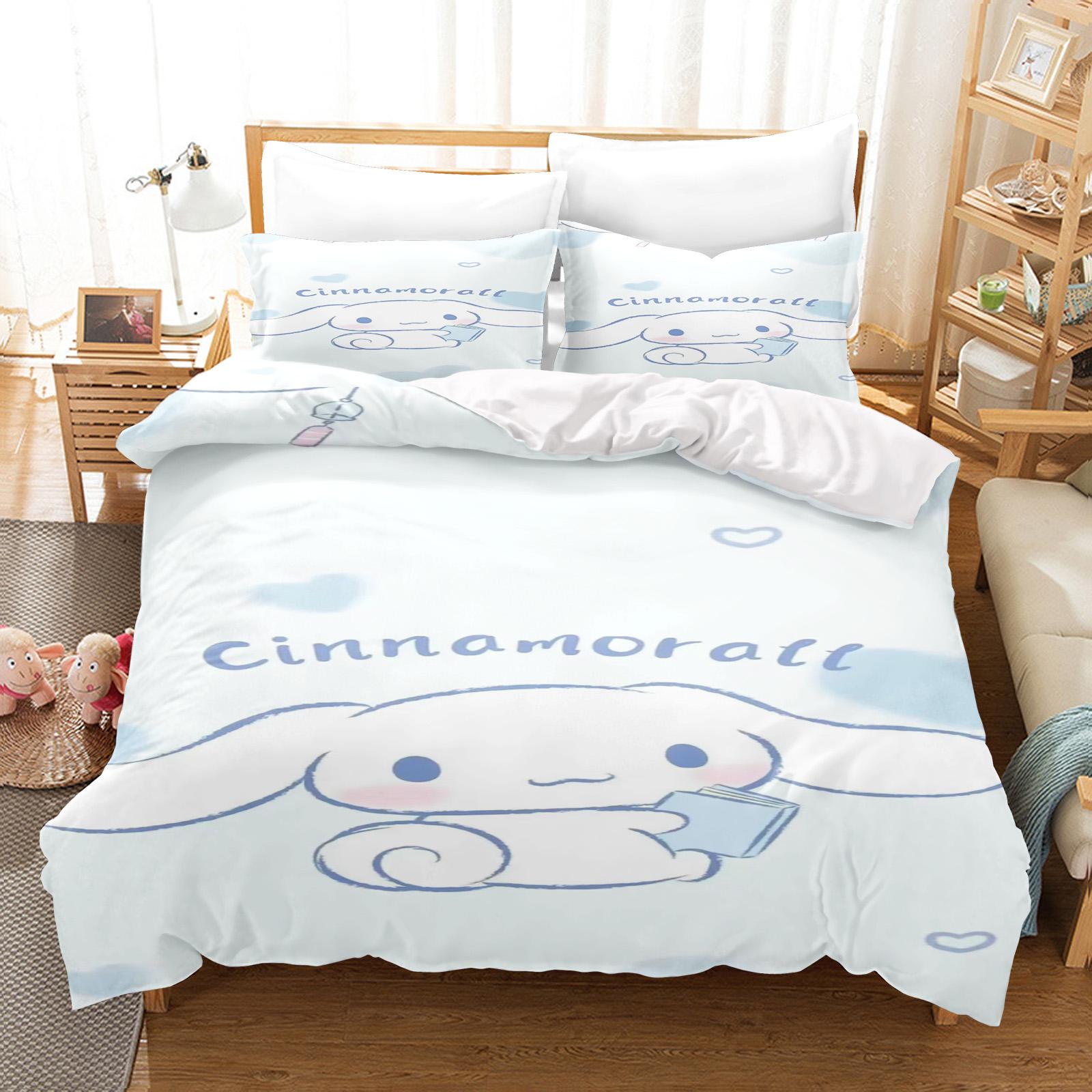 

Cinnamoroll Duvet Cover Queen Size Children S Bedding Set Set Bedding Twin Sets Cute Printed Cartoon Quilt Cover EU Single(135*200cm)3pcs