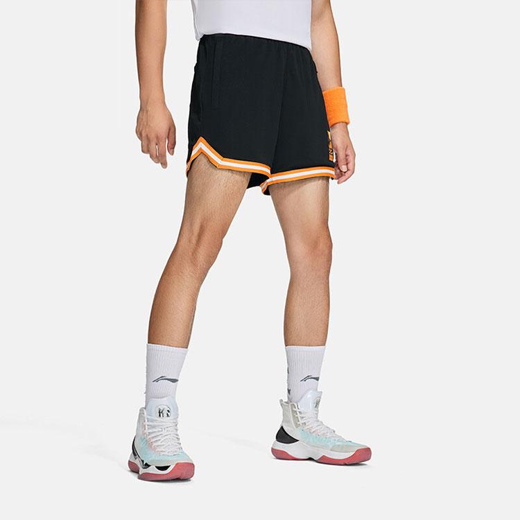 Li-Ning Professional Basketball Series Plain Straight Leg Sports Casual Shorts Men Bottoms Black AAPS061-1