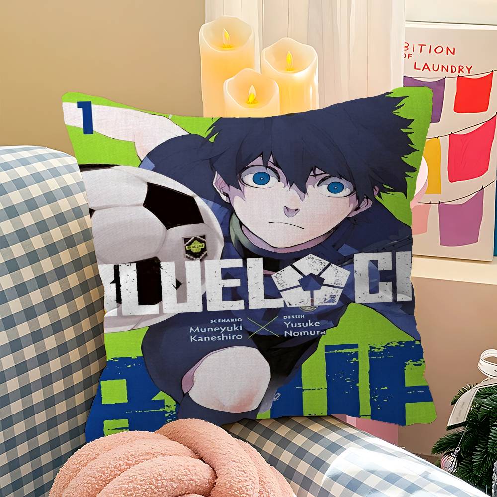 Anime BLUE LOCK Isagi Yoichi Pillow Anime Pillow Sofa Bed Head Pillow Cover Cushion Cover 45x45 Cm Fashion