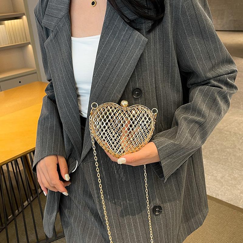 Transparent Jelly Love Bag 2025 New European and American Fashion Hollow Personality Niche Versatile Women's Chain Bag