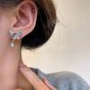 Color Flash Diamond Butterfly Stud Earrings Femininity High-End Versatile Fashion Niche Design Earrings