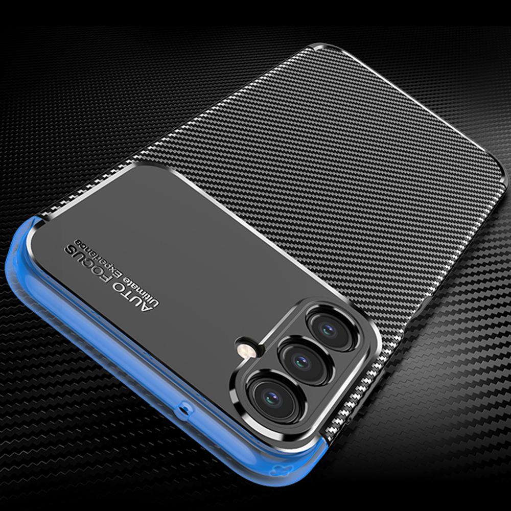 For Samsung Galaxy A24 4G (162.1 X 77.6 X 8.3mm) Carbon Fiber Texture Phone Case Drop Resistant TPU Phone Cover