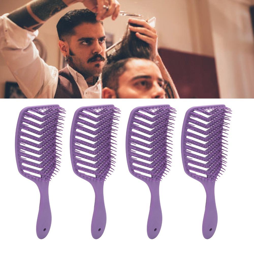 4pcs Durable Paddle Detangling Brush Ergonomic Design Styling Tool  For Women