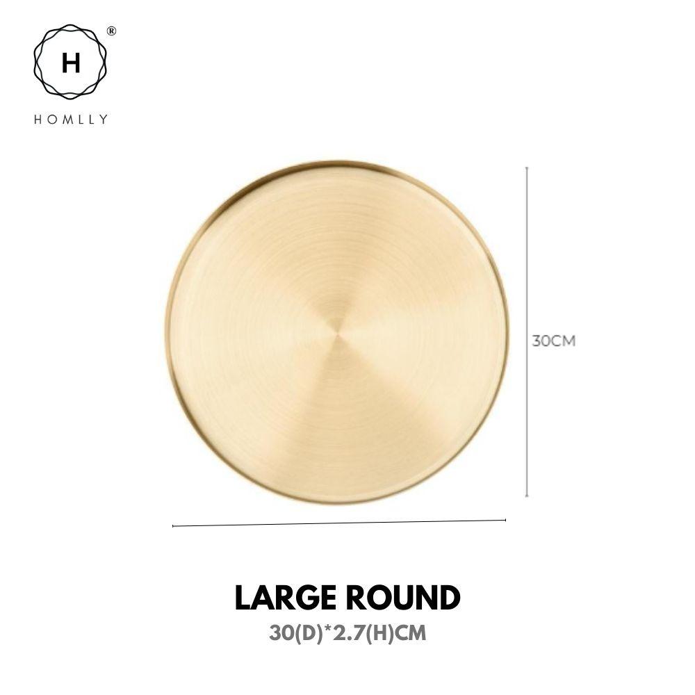 Homlly Keii Gold Geometric Stainless Steel Storage Tray